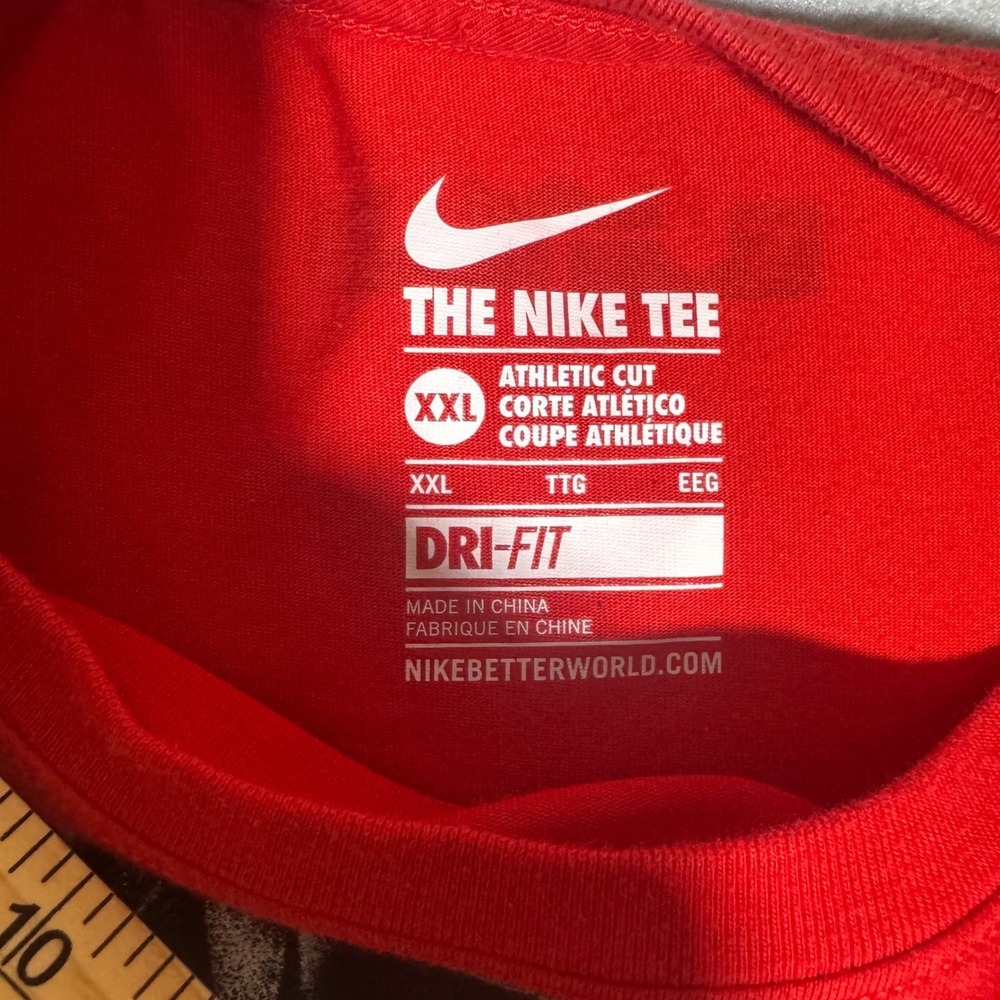 Nike LeBron James Lion Graphic Dri-FIT T-Shirt Mens XXL Red Athletic Cut Tee - Picture 5 of 7